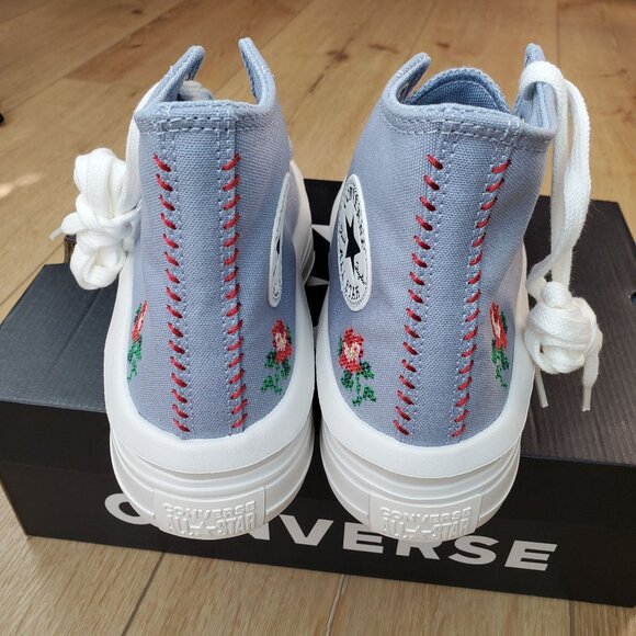 Converse Womens Chuck Taylor All Star Move Hi Platform Rose Cross Stitch A12571C - Picture 4 of 15